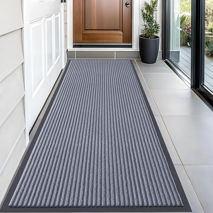 OLANLY Front Door Mat 59x23, Waterproof Heavy-Duty Indoor Outdoor Doormat | Ash by OLANLY
