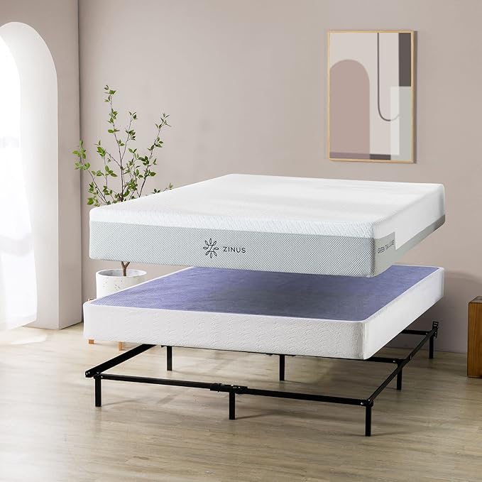 ZINUS 7 Inch Queen Metal Smart Box Spring, Mattress Foundation, Strong Metal Frame, Easy Assembly