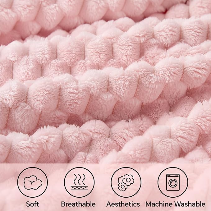 BEDELITE Pink Twin Blanket for Couch, Soft Cozy Gifts for Women, 60 * 80 | 3D - Image 4