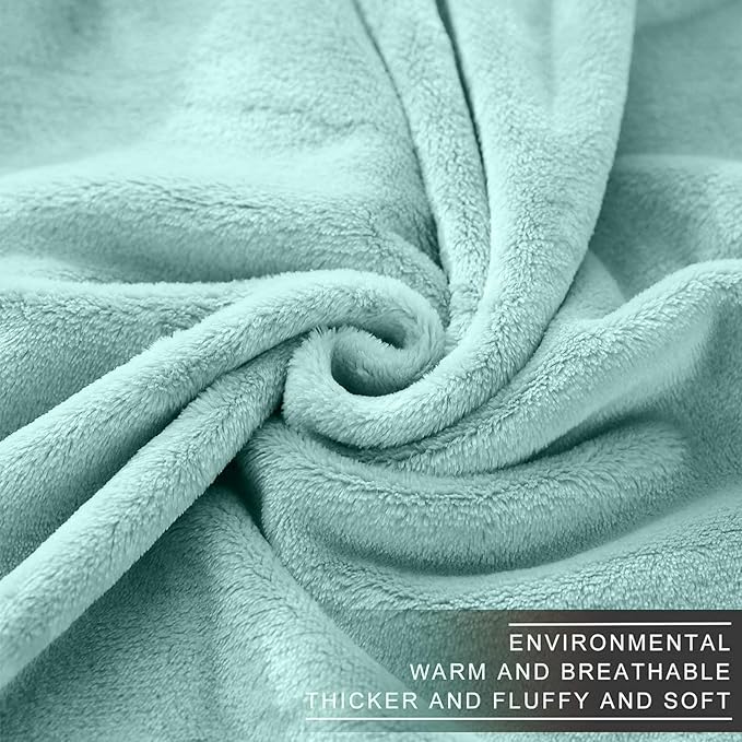 Fleece Blankets for All Season - Premium Lightweight Anti-Static Throw for Twin/Twin XL Size Bed Extra Long Soft Brush Fabric Warm Sofa Thermal Blanket 66" x 90"(Sage Green)