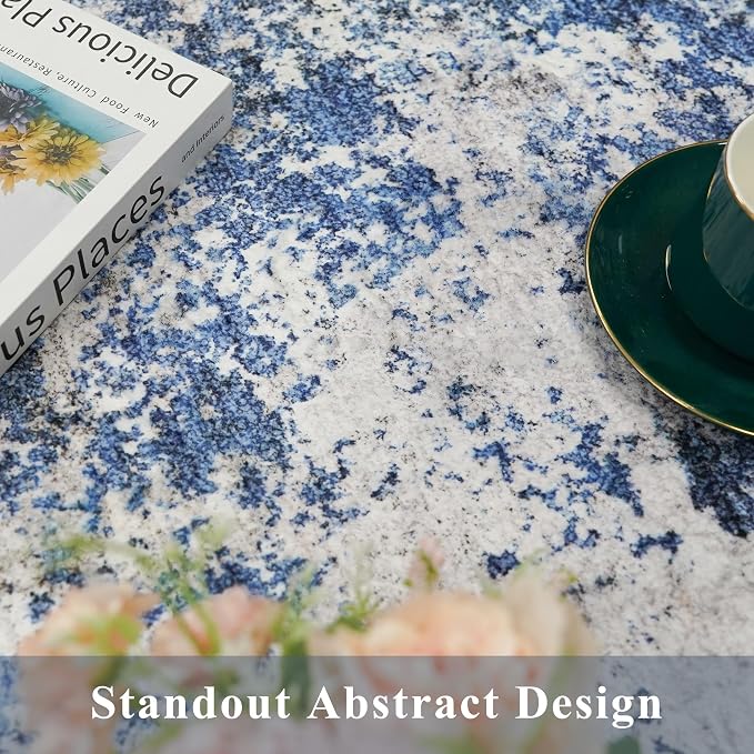 2x8 Washable Non-Slip Hallway Runner Rug – Modern Coastal Abstract Neutral - Image 8