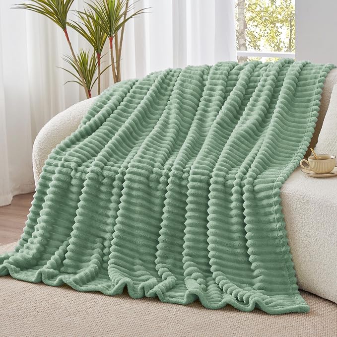 BEDELITE Striped Fleece Throw Blanket, Soft Cozy, Lightweight Warm, - Image 8