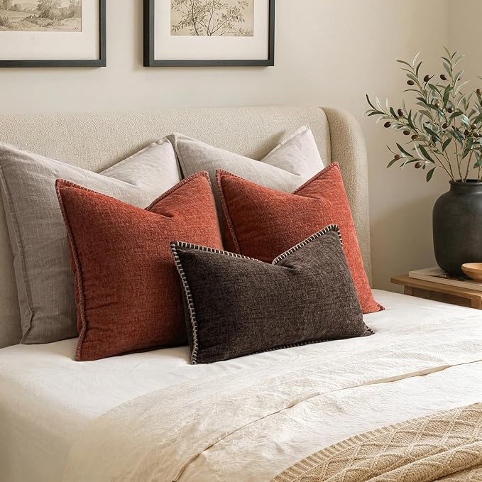 MIULEE Decorative Lumbar Throw Pillow Covers 12x20 Inch Dark Brown 2 Pack | - Image 6