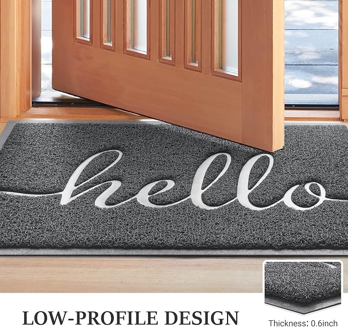 Door Mat Welcome Mat Floor Mat for Entryway, High Traffic Areas | Low Profile - Image 4