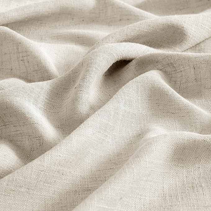MIULEE Cream Linen Curtains 52x54 Inch 2 Panels - Image 4