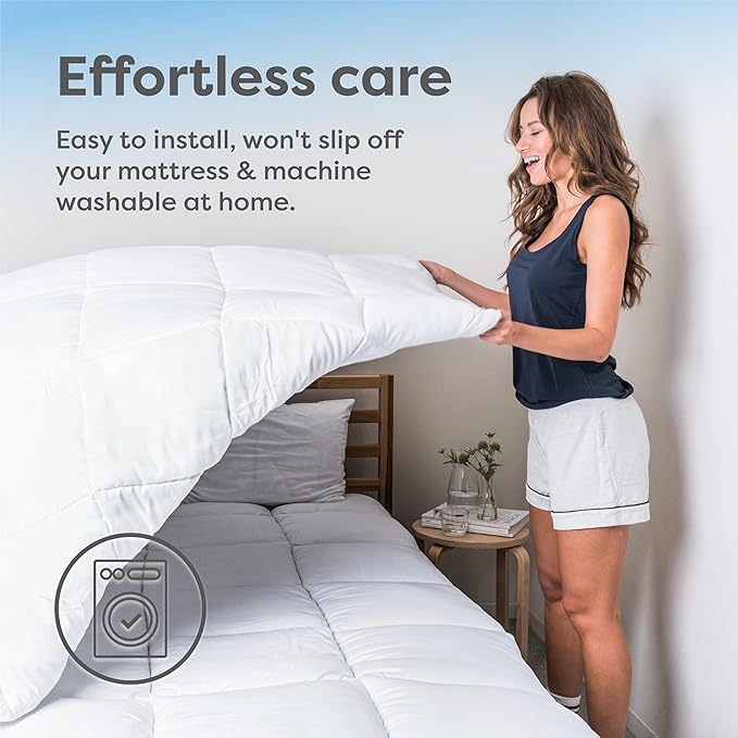 HOSPITOLOGY PRODUCTS Hypoallergenic Mattress Cover- Overstuffed - Deep Pocket - Goose Down Alternative Pillow Top Mattress Topper California King - 72" W x 84" L
