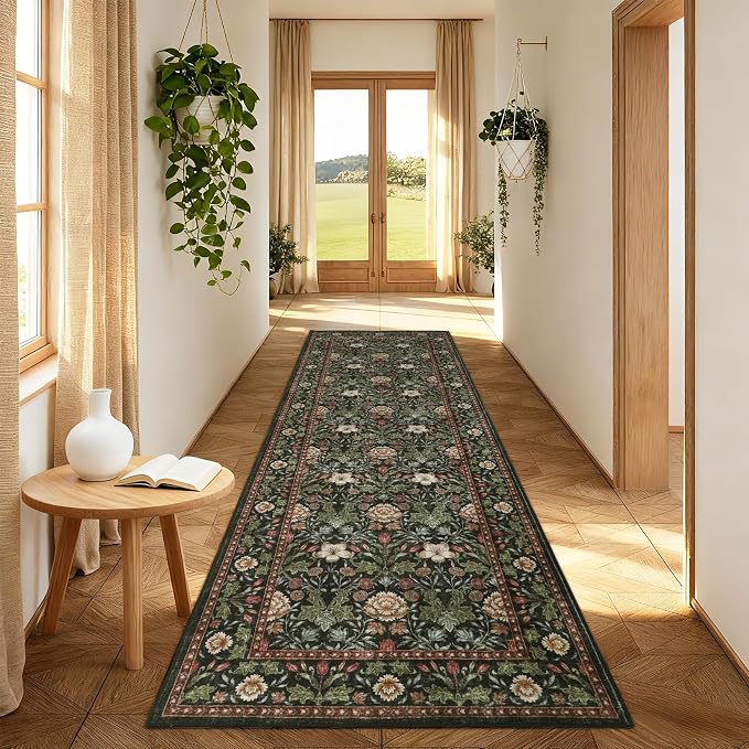GarveeHome Washable Runner Rug 2x6, Non Slip Floral Kitchen Runner - Image 2