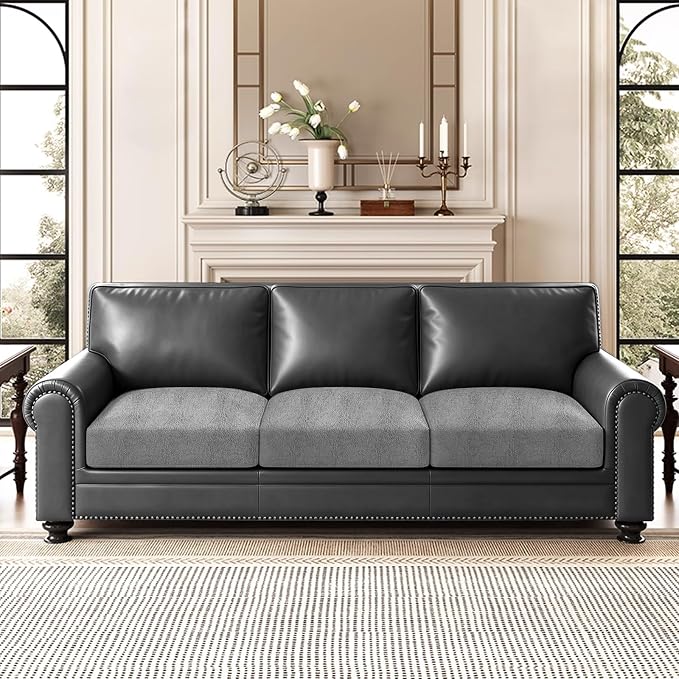 ANARACHON Leather Look Couch Cushion Covers Sofa Seat Slipcovers Sets Couches - Image 2