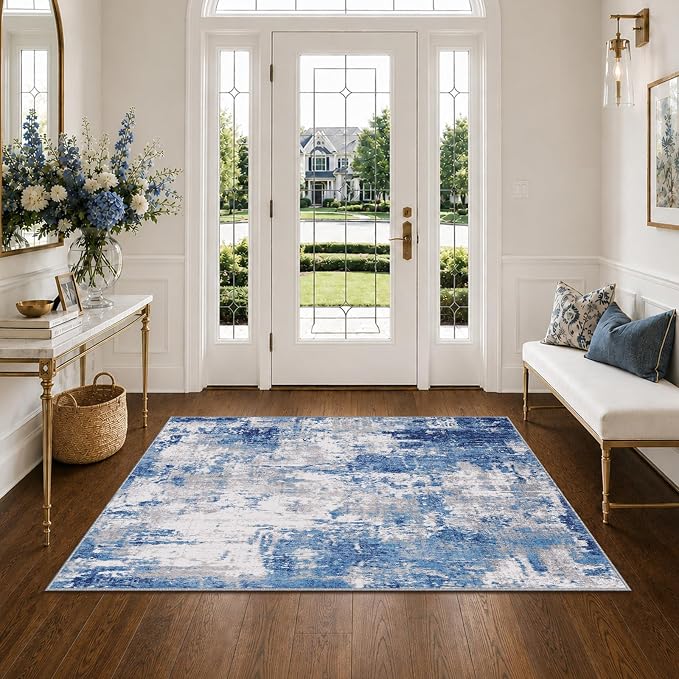 RELEANY Washable 4'x6' Abstract Area Rug - Image 9
