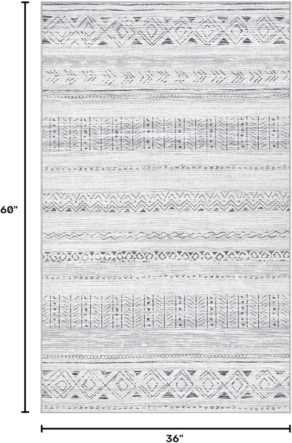 cotiled Washable 3x5 Entryway Rugs: Boho Moroccan Soft Small Rug | Solve Modern - Image 2