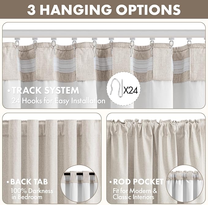 MIULEE 100% Blackout Linen Curtains - Image 5