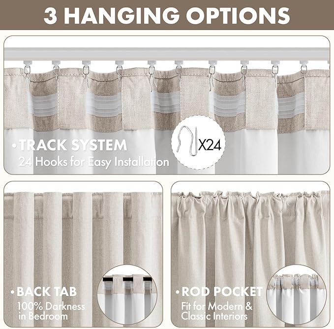 MIULEE 100% Blackout Linen Curtains - Image 5