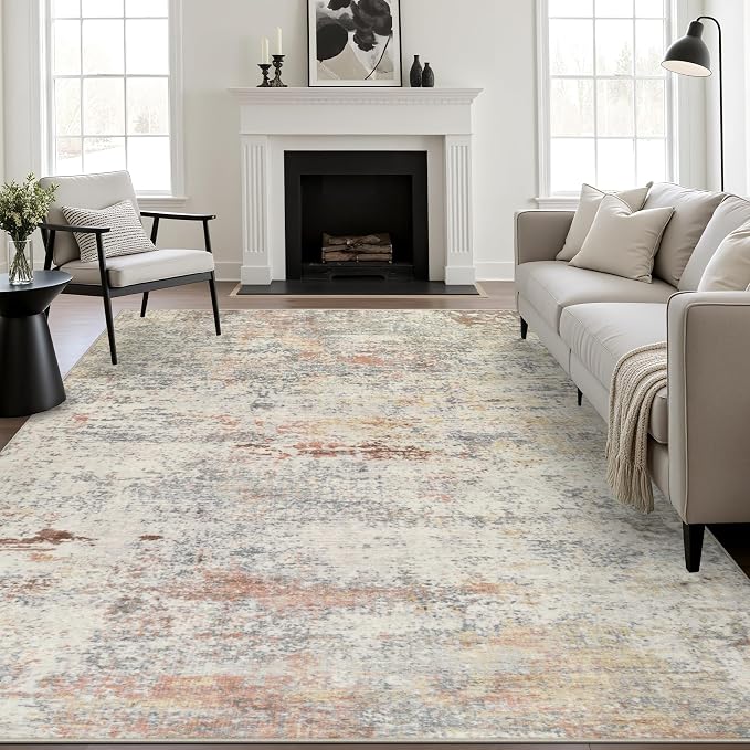 5x8 Area Rug Living Room: Modern Washable Indoor Soft Carpet Taupe | by FXRHLP