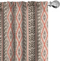 Ambesonne Southwestern Window Curtains Pack of 2, Traditional Vertical Borders Inspired by Prehistoric Art Ikat Style, Lightweight Set with Rod Pocket, 4 Panels of - 28" x 95", Brown Coral