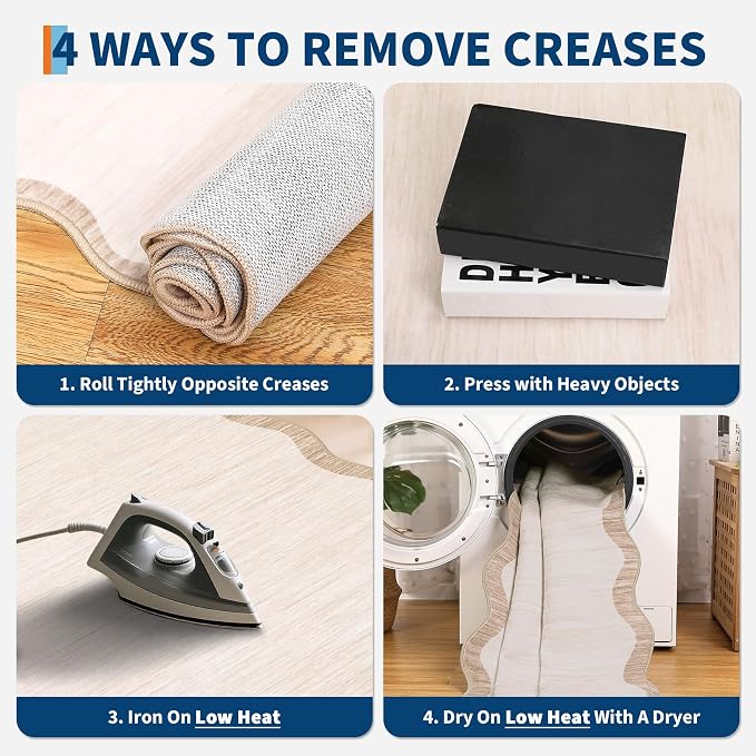GarveeHome Scalloped Door Mat Indoor Entrance 2x3 Rug Machine Washable | Boho - Image 8