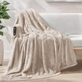 Exclusivo Mezcla Plush Fuzzy Fleece Throw Blanket Extra Large, Super Soft, Fluffy and Warm Blankets for Couch, Bed, Suitable for All Seasons (50x70 Inches, Camel)