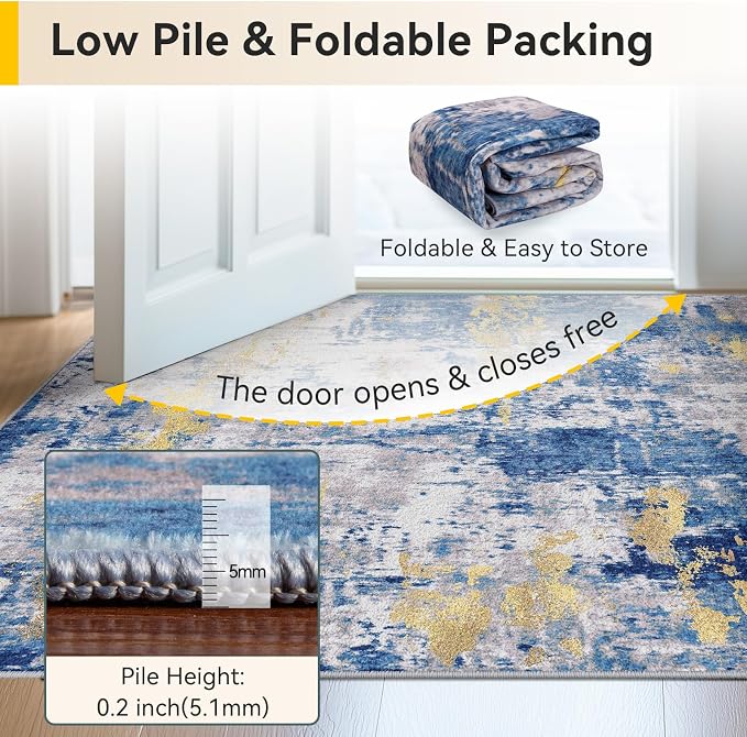 RELEANY Washable 2'x3' Abstract Area Rug - Image 5