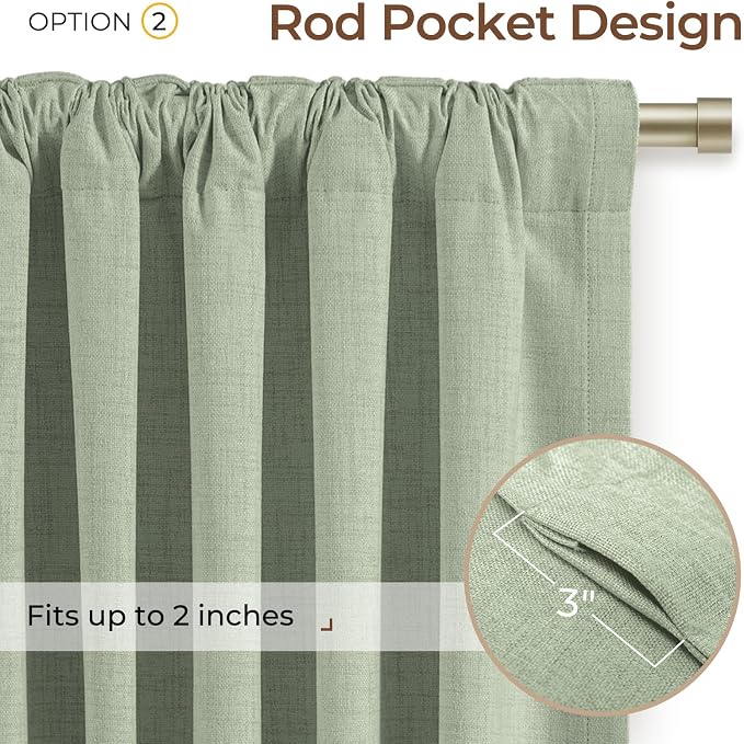 INOVADAY 100% Blackout Linen Curtains - Image 4