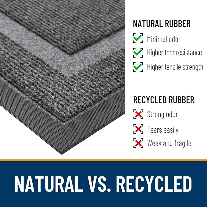 OLANLY Front Door Mat Outside 59x23, All-Season Heavy-Duty Rubber Doormat | - Image 4
