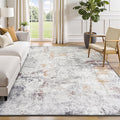 Rugflix 5x7 Area Rugs for Living Room, Washable Beige Grey Large Rug | Machine by RugflixAreaRugs