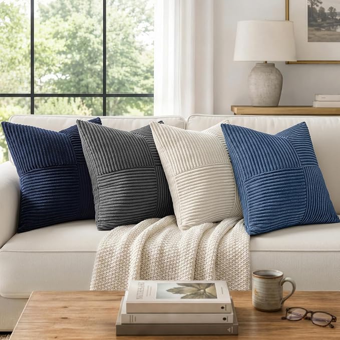 MIULEE Dusty Blue Decorative Throw Pillow Covers - Image 4