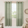 Linen Curtains for Living Room 80 Inch Length, Bronze Grommet Light Filtering by LAMIT