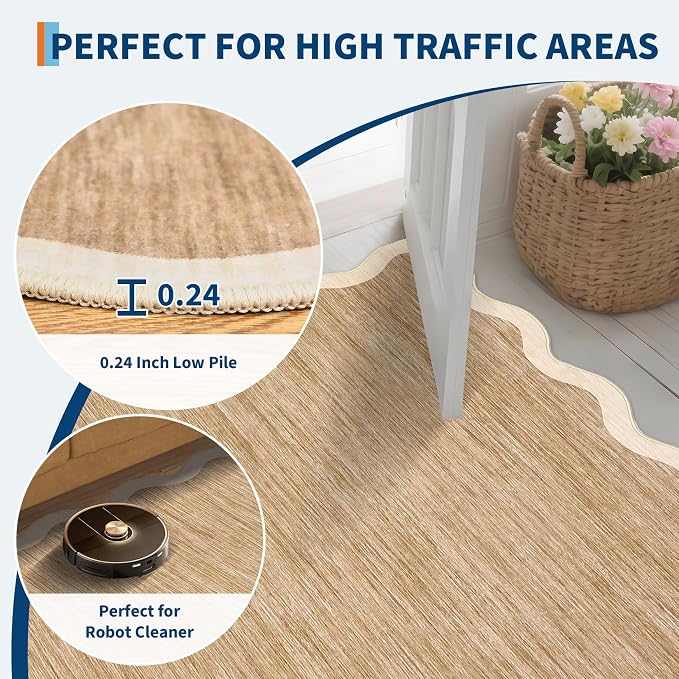 GarveeHome Scalloped Washable Rugs 10x13 Rug - Image 6