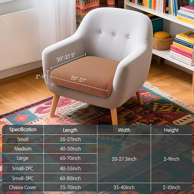 Hokway Couch Cushion Covers Stretch Cushion Covers Sofa Seat Cushion Slipcover - Image 3