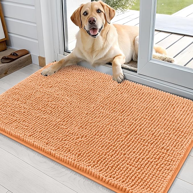 OLANLY Dog Door Mat for Muddy Paws 36x24, Super Absorbent Chenille Mud Mat | by OLANLY