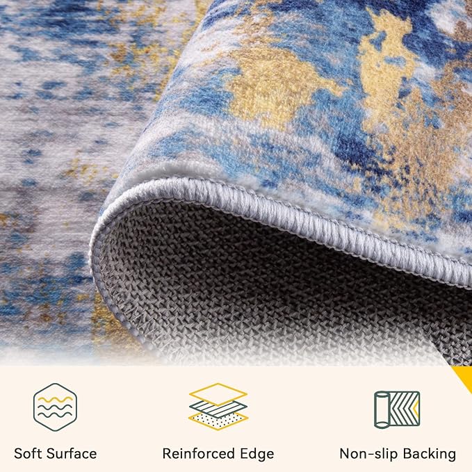 RELEANY Washable 9'x12' Abstract Area Rug - Image 5