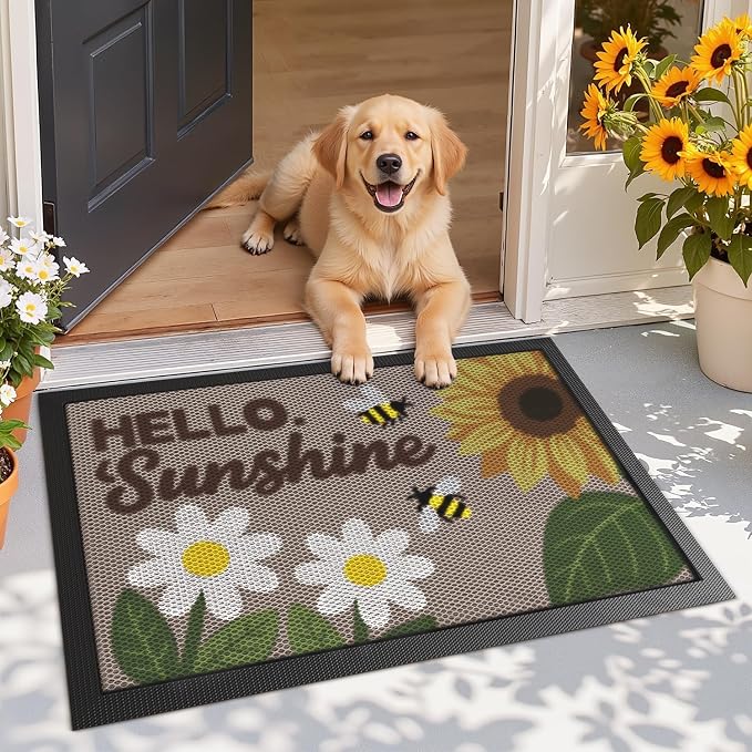 LUMI Outside Welcome Door Mat 24x36, Non-Slip Durable Rubber Easy Clean | - Image 3
