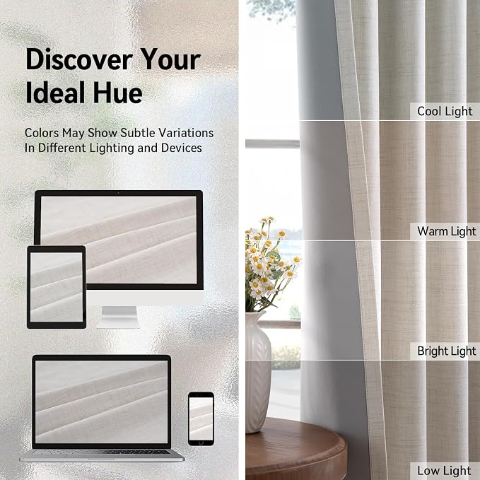 100% Blackout Linen Textured Short Small Curtains - Image 8