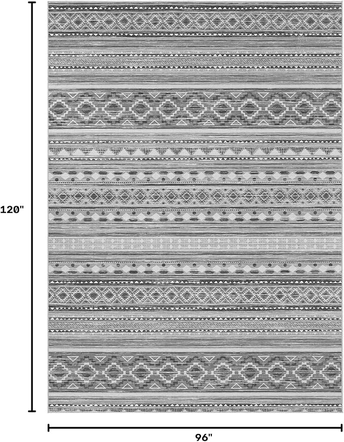 cotiled Boho 8x10 Area Rugs for Living Room: Large Moroccan Washable Rug | Low - Image 2