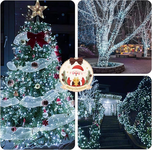 100FT 2000 LED Cluster Christmas Lights, Christmas Tree Lights Outdoor Indoor with 8 Modes & Timer & Remote, Firecrackers String Lights Waterproof for Garland Party Xmas Decorations, Cool White