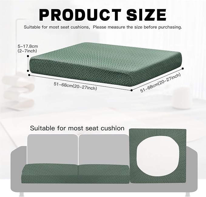 8Pcs Outdoor Cushion Covers, Elastic Patio Cushion Covers | Washable, - Image 2