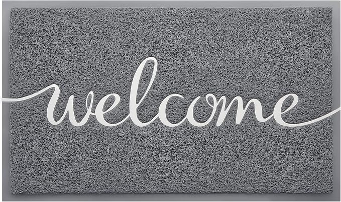 Door Mat, Welcome Mat Low Profile Floor Mat Front Doormat Indoor and Outdoor by BeneathYourFeet