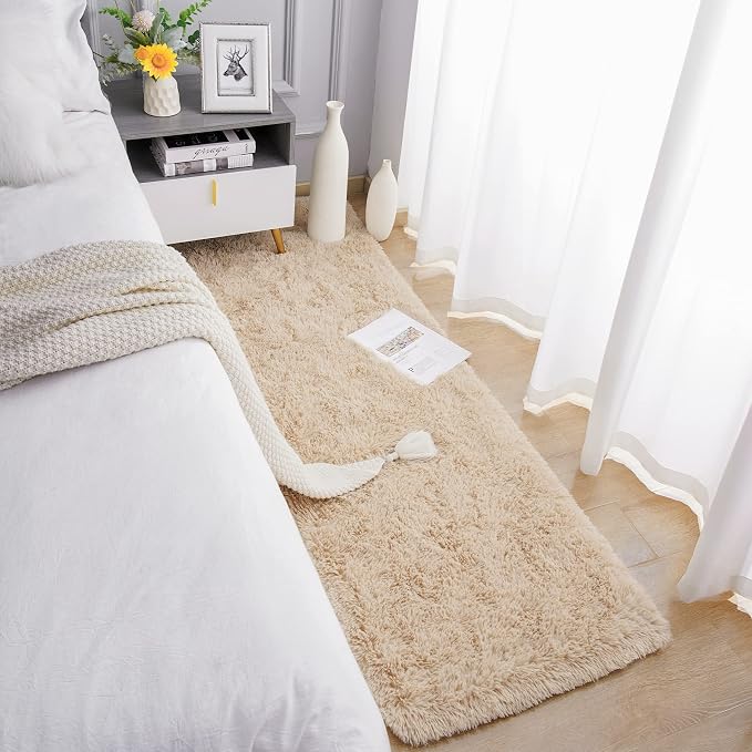 Chicrug Soft Runner Rugs for Bedroom Living Room Plush Fluffy Rug 2x7 | Shag - Image 4