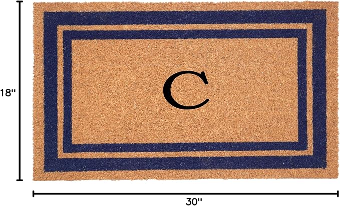 Calloway Mills 153001830C Dark Blue Border 18" x 30" Monogram Doormat - Image 2