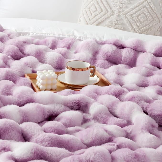 Luxury 1000GSM Faux Rabbit Fur Throw Blanket - Image 9