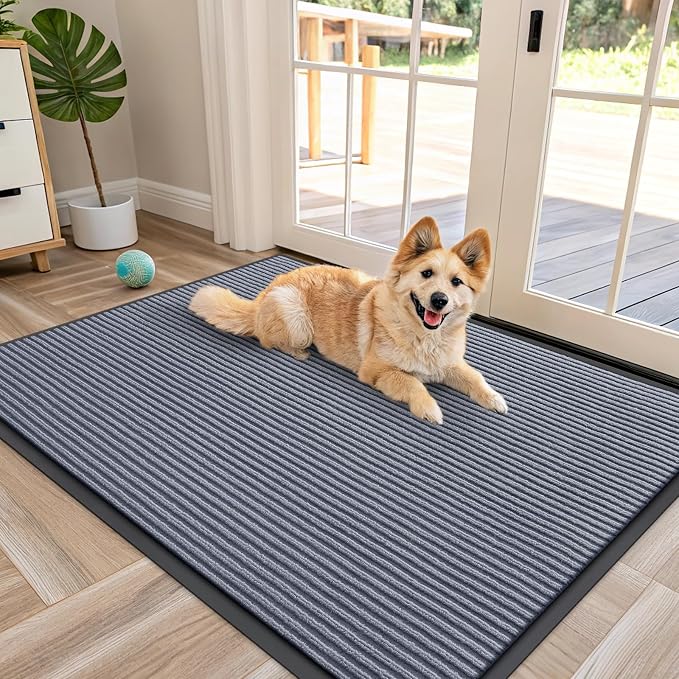 OLANLY Front Door Mat 47x34, Waterproof Heavy-Duty Indoor Outdoor Doormat | Ash by OLANLY