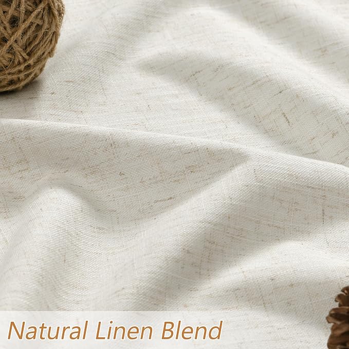 Extra Long 100% Blackout Linen Curtains - Image 5