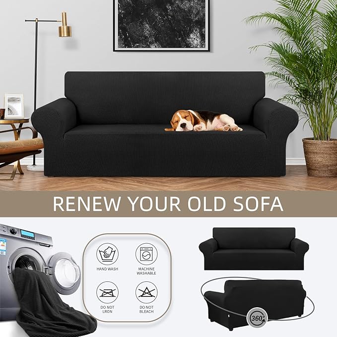 Stretch Couch Covers for Sofa, 3 Cushion Couch Slipcover, Elastic Bottom for - Image 3