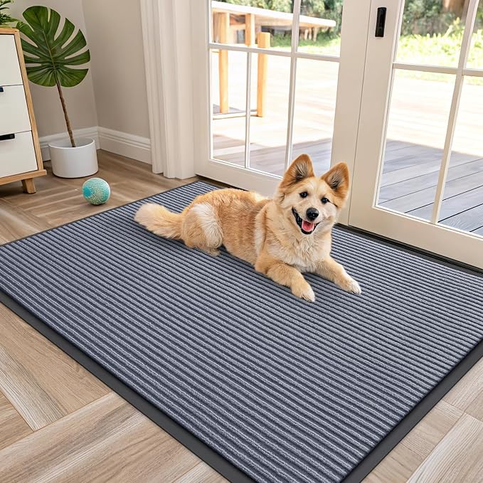 OLANLY Front Door Mat 47x30, Waterproof Heavy-Duty Indoor Outdoor Doormat | Ash by OLANLY