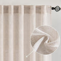 MIULEE Natural White Linen Curtains 52x63 Inch Length 2 Panels by MIULEE