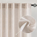 MIULEE Natural White Linen Curtains 42x84 Inch Long Textured Window Drapes | 2 by MIULEE