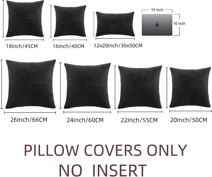 Fancy Homi 2 Packs Black Samll Decorative Throw Pillow Covers 14x14 Inch - Image 6