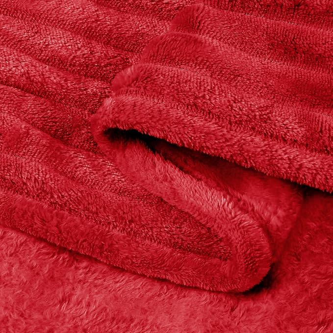BEDELITE 3D Ribbed Jacquard Red King Size Blankets - Image 5