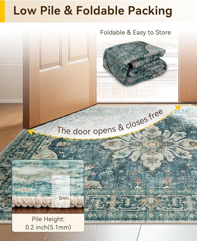 RELEANY Washable Area Rug, Runner 2'x10', Water Repellent, Pet Friendly - Image 6