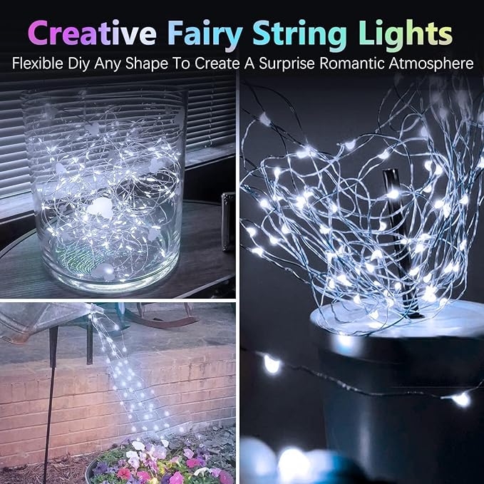 6 Pack Christmas Fairy Lights Battery Operated with Timer, Each 20FT 60LED String Lights Outdoor Indoor, Cuttable Battery Twinkle Light for Bedroom Home Wedding DIY Christmas Decorations (Cool White)