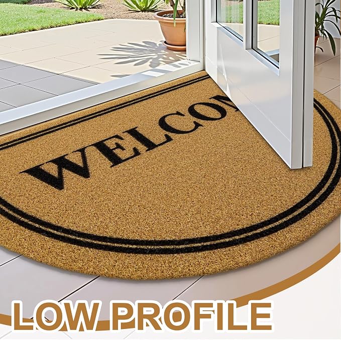 OLANLY Half Circle Front Door Mat, Low Profile Doormat, Stain and Fade Resistant - Image 3